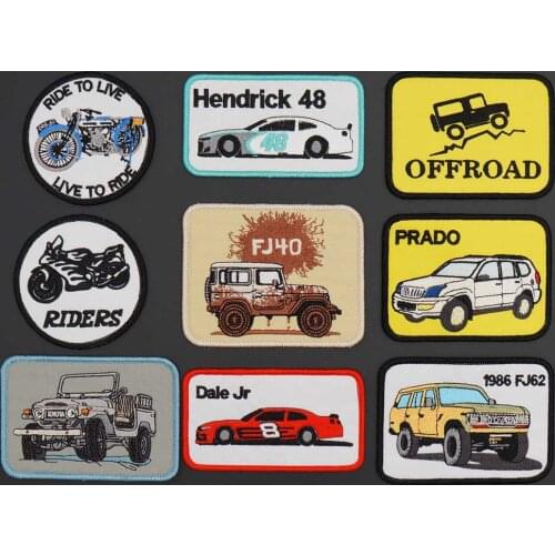 Hendrick 48 Offroad Embroidery Merrow Border Punk Biker Patch Racing Rider Badge for Clothes Hat Accessories Decoration