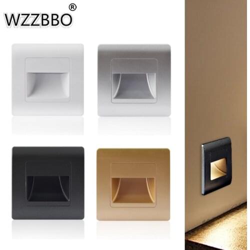 AC85-265V Recessed Led Wall Lamp PIR Motion Sensor Stair Case Light Step Lamp Corridor Lighting Indoor Wall Lighting