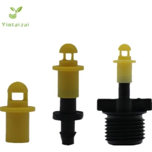 Yellow 360Degree Refraction Sprinkler Misting Nozzles For Garden Watering MicroSprayer Drip Irrigation Fittings