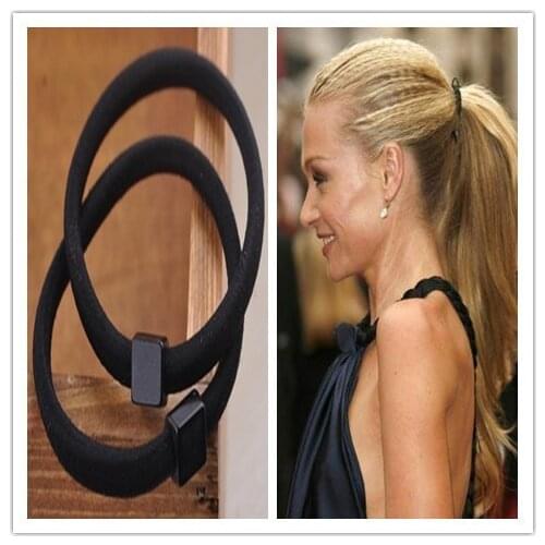 1PC/lot High Quality Plastic Elastic Hair Bands Ring Shaped With Beads Ponytail Holders Hair Accessories For Kids Women