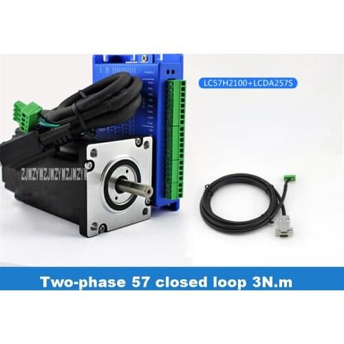 2-phase 57 Closed-loop Stepper Motor Driver Set LC57H2100+LCDA257S Stepper Motor Hybrid Servo Driver 3N.M 24V-50V 800-1000r/min