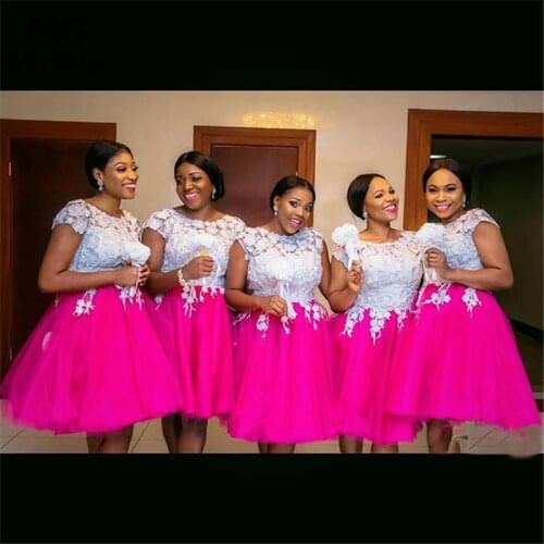 2019 South African Arabic Bridesmaid Dresses with White Lace Appliques Wedding Party Dress Women Bridesmaid Dress Long