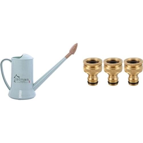 3Pcs 1/2 Inch 3/4 Inch Thread Quick Connector Tap Connector With 2 Liter Plastic Watering Can Flower Plant Shower Tool