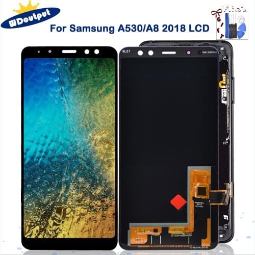 5.6'' AMOLED Screen With Frame For Samsung Galaxy A8 2018 A530 Lcd Display Touch Screen Digitizer Assembly Parts For Samsung