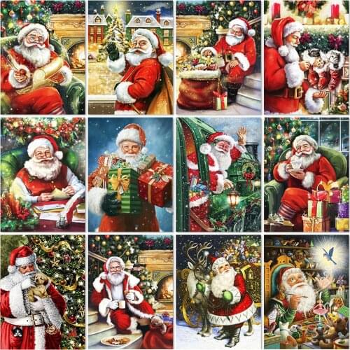 5D Diamond Painting Santa Claus Home Decoration Diy Diamond Embroidery Christmas Tree Crystal Mosaic Wall Sticker Christmas Gift