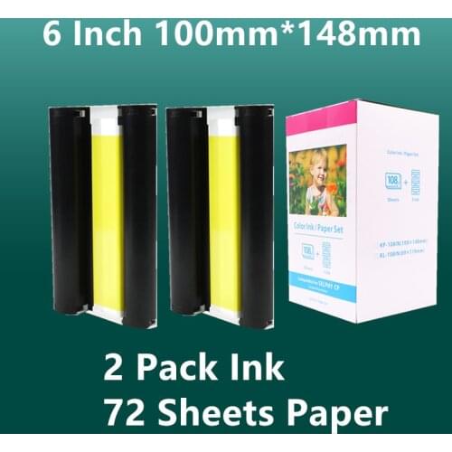 6 Inch KP-108IN KP-36IN Ink Cartridge CP1300 Ink Cassette Compatible For Canon Selphy CP1300 CP1200 CP910 CP900 Photo Printer