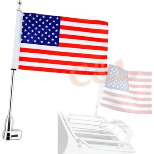 Motorcycle Flag Pole Luggage Rack Vertical American For Honda GoldWing GL1800 2001-2011