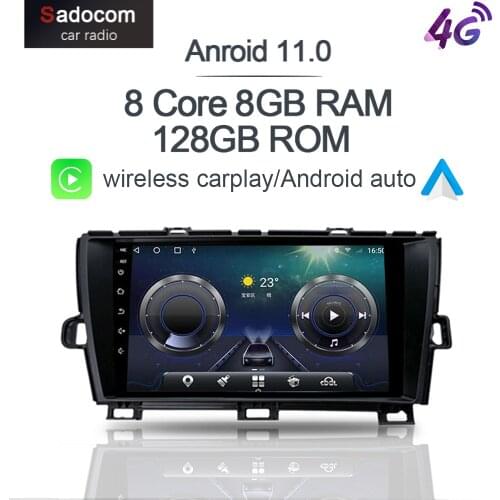 Carplay 9" DSP Android 10 6GB+128GB Car DVD Player 4G LTE Wifi Navigation GPS Multimedia autoradio For Toyota Prius 2009-2013