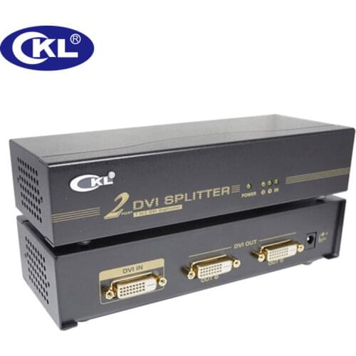 CKL 1 x 2 2 Port DVI Splitter Video Sharing Device Stable Performance Support HDCP DDC DDC2 DDC2B 1920*1080 Metal DVI-92E