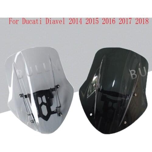 For Ducati Diavel 2014 2015 2016 2017 2018Motorcycle accessories Sport Windshield Windscreen Shield Screen with Mounting Bracket