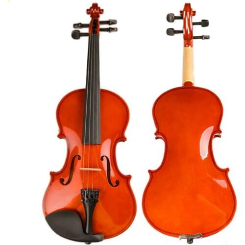 Solid Wood Fingerboard Violin Handcraft Gloss Surface Violino Music Instrument+Case+Bow +Rosin+Mute For Beginner or Students