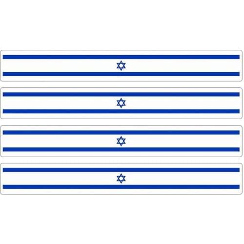 Hot 4pcs Patriotic Stickers Flag Stripes Vinyl PVC 13cm X 1.7cm Car Motorcycle Reflective Tuning Israel Car Sticker
