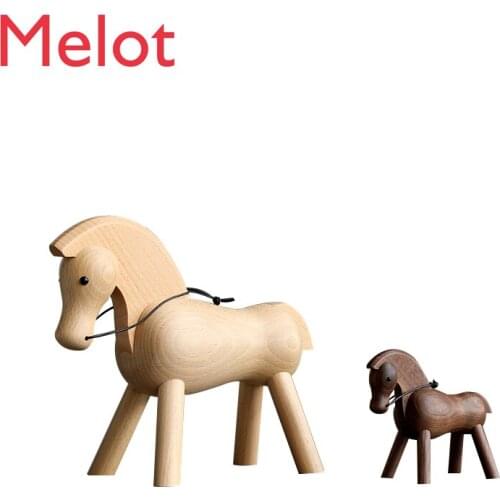 Master Handmade Lucky GoodTaste Wood Carving Puppet Classic Decoration Big Horse Pony Auspicious Living Room Decoration Creative