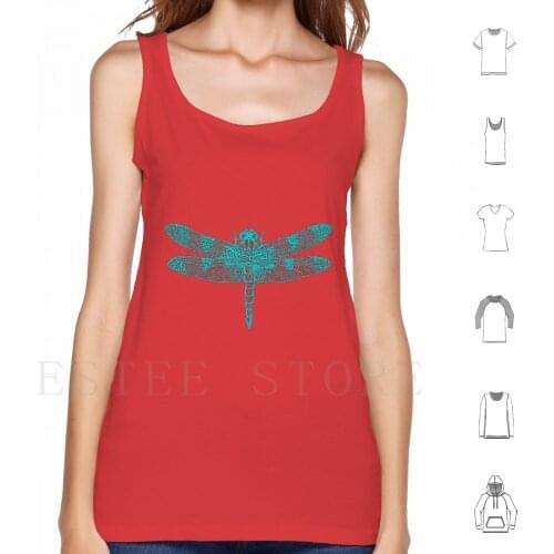 Dragonfly Illustration Tank Tops Vest Cotton Dragonfly Illustration Dragonfly Lover Dragonfly Cute Dragonfly Funny