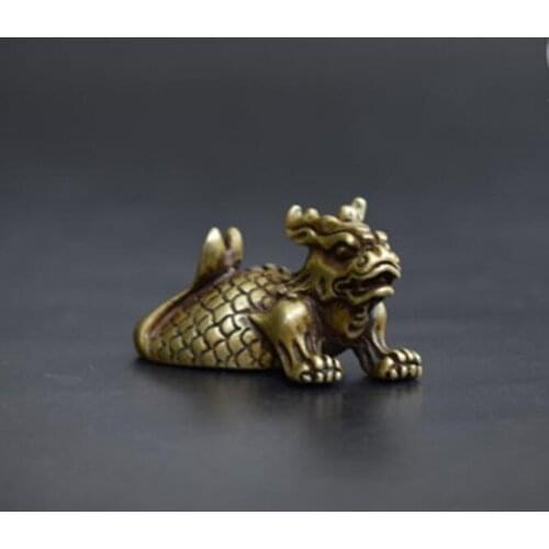 Copper Satue Collection archaize brass dragon fish small statue