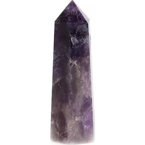 MOKAGY Natural Amethyst Quartz Crystal Stone Point Ornaments 60mm-70mm 1pc