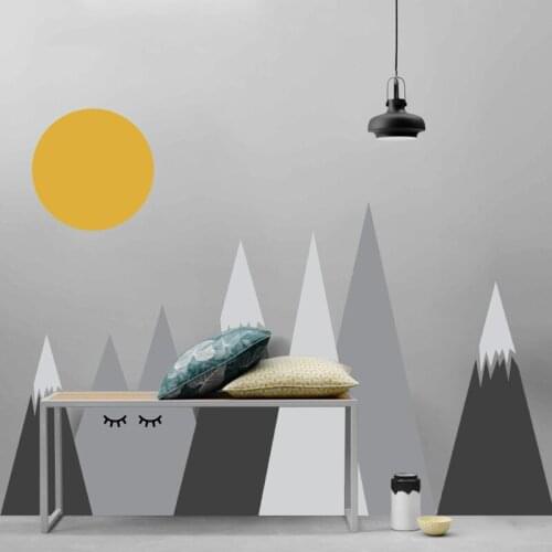 Cartoon Mountains Wall Sticker Kids Room Decoration Bedroom Living Room Removable Home Decal Nursery