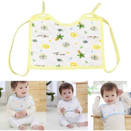 Baby Feeding Square Tied Towel Bib Unisex Saliva Cotton Pattern Newborn Adjustable Art Apron Bib Smock Baby Stuff Infant Bibs