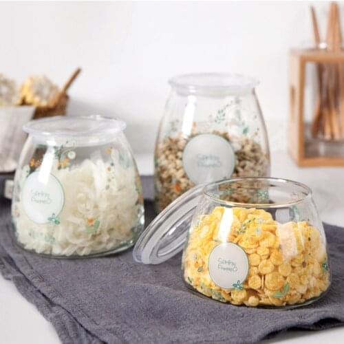 Nordic large glass bottle sealed can glass jar storage tank food storage bottle flower tea can moisture preservation bottle