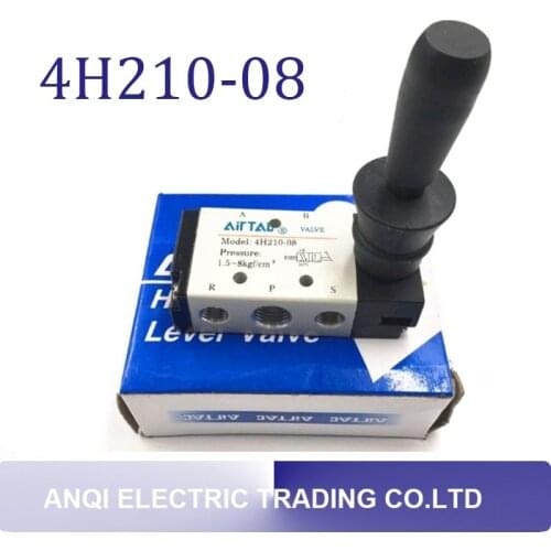 4H210-08 5 Port 2 Pos 1/4" way pneumatic hand control valve manual pneumatic valve 2 position 5 way