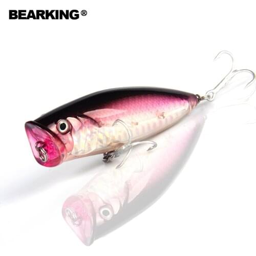 Hot model quality Bearking brand Popper 1PC 8cm 20g Hard Fishing Lure Crank Bait Lake River Fishing Wobblers Carp Fishing Baits