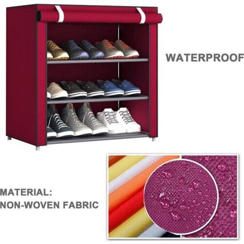 Dustproof Shoes Rack waterproof Fabric Shoes Organizer Home Bedroom Large Size Non-Woven Dormitory Shoes Rack Shoe Storage