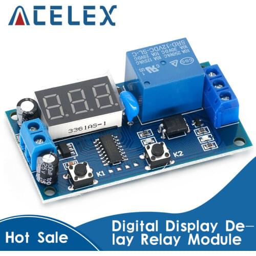 DC 12V Digital Display Delay Relay Delay Time Multi-function Module Infinite Loop Countdown Switch Control Module Timer Module