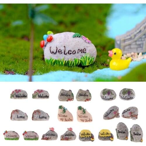 Fairy Garden Supplies Miniature Resin Stones Rockery Figurines Flowerpot Bonsai Decor