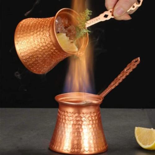 330ML Turkish coffee pot Jeep copper plated coffee warmer milk pot handle kitchen utensil