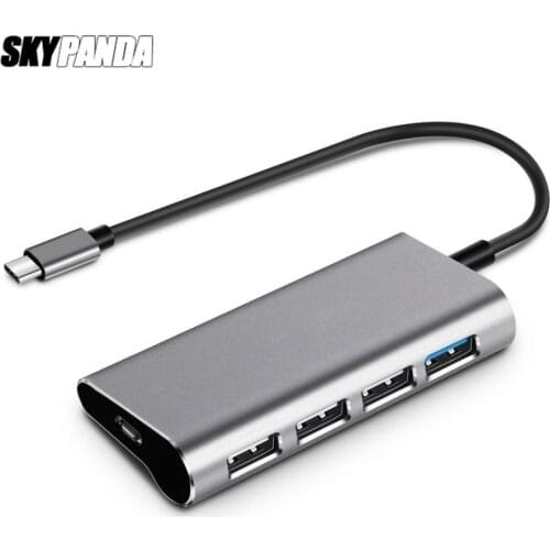 Type-C To 4-Port USB3.0 PD HUB Aluminum Alloy 5Gbps Super Speed Splitter USB C Fast Charge HUB For Mac Book Xiaomi GALAXY S8