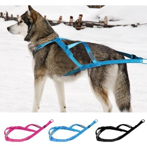Winter Pet Sledding Harness Reflective Dogs Weight Pulling Harness Warm Padded For Dog Training Exercise Skijoring Scootering