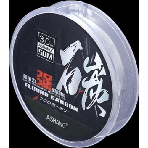 WALK FISH 50M 100% Fluorocarbon Fishing Line Super Strong Carbon Fiber Leader Line Multifilament Sinking Line Accessories