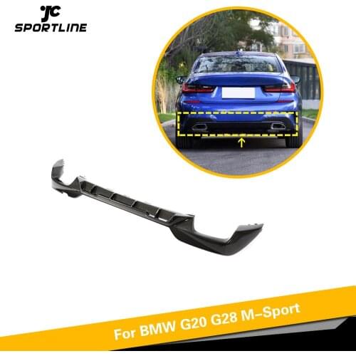 Carbon Fiber Rear Bumper Diffuser Lip Spoiler for BMW G20 G21 M-Sport M-Tech 2019 2020 Car Rear Diffuser Lip
