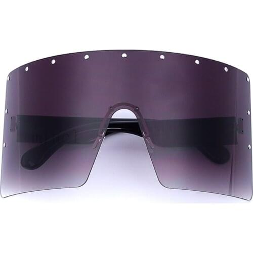 Womens Oversized Square Sunglasses Brand Designer Fashion Transparent Crystal Frame Sun Glasses 2019 Shiny Black Glasses NX