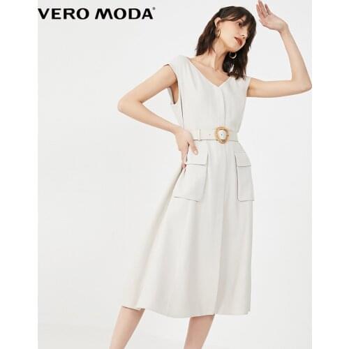 Vero Moda Women Vintage Cut-out Back Pocket Sleeveless Dress | 32027A539