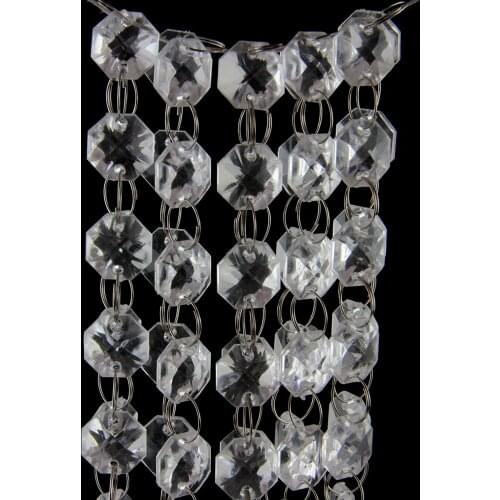 10M Garland Diamond Strand Iridescent Acrylic Crystal Bead Wedding Party Decor free shipping crystal garland strands