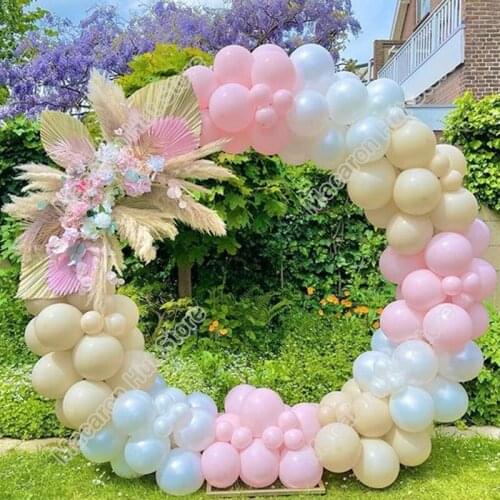 110pcs Macaron Pink Wedding Party Background Baby Shower DIY Welcome Cream Peach Event Decoration Birthday Balloon Garland Kits
