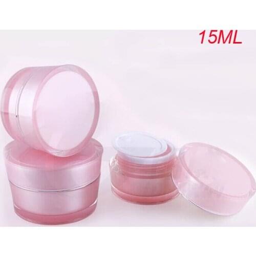 15g PINK acrylic cone-shape cream jar with silver line cosmetic container cream jar Cosmetic Packaging Cosmetic Jar
