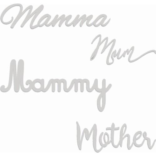 2020 New English Mother Mamma Mammy Metal Cutting Dies For Cut Paper Making Words Greeting Card DIY Scrapbooking No Stamps Sets