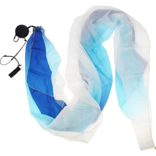 2x Flowy Blue Silk Veil Poi Throw Balls for Belly Dance Indian Dancing
