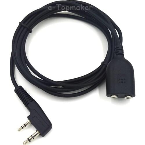 5pcs 2 Pin Earpiece Headset Mic Extension Cable Adapters for Kenwood Baofeng Portable Radio Walkie Talkie UV 5R GT-3 BF-888S TYT