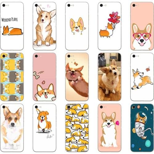 81DD Super Cute Puppy Corgi Soft Silicone Cover Case for iphone 5 5s se 6 6s 8 plus 7 7 Plus X XS SR MAX case