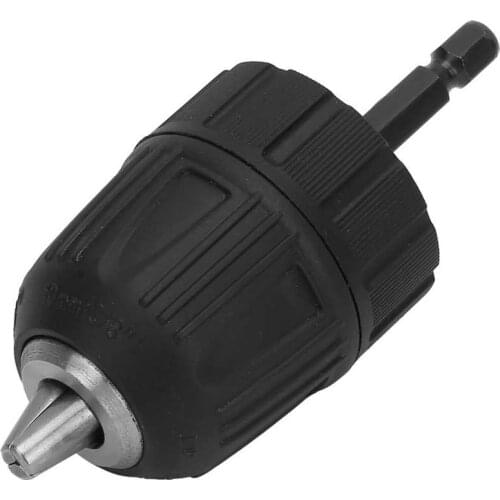 Keyless Drill Chuck Casing Drill Chuck 0.8-10mm 3/8-24UNF + 1/4 Hex Head 3/8 Thread Extension Rod