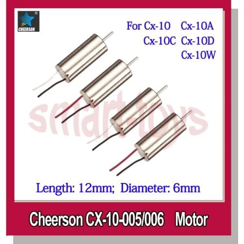 Cheerson cx-10 helicopter Motor Set for CX-10A CX-10C CX-10D CX-10W WLtoys V646 V676 Hubsan H111 RC Quadcopter Spare Parts