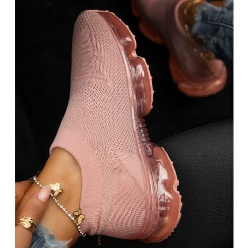 Large Size Breathable Sport Shoes For Women Sneakers Mesh Vulcanized Shoes Air Cushion Running Shoes For Women Gym