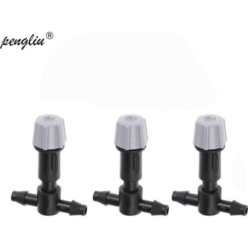 20 PCS Irrigation Gray Spray Nozzle With 4 / 7mm Tee Connect to 4/7mm Lawn Irrigation Water Hose Atomization Nozzle IT184