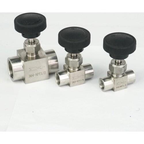 1/8" 1/4" 3/8" 1/2" NPT Female Needle Valve 304 Stainless Steel Flow Control Water Gas Oil NPT Valves