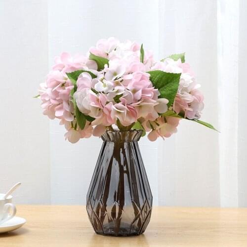 Artificial Flower Real Hand Feeling Moisturizing Hydrangea Flowers Wedding Photography Props Floral Home Decoration Accessories