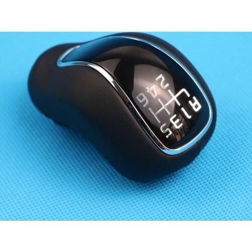 6-Speed 43711A2300D3B Black Leather Manual Stick Gear Shift Knob Lever Shifter For Creta IX25 Kia Forte Cerato K3 2012-2016