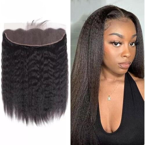 Luvin Hair 13x4 Lace Frontal Closure Kinky Straight Brazilian Hair Human Hair Pre Plucked With Baby Hair